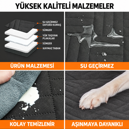Köpekler için Sert Tabanlı Araba Koltuğu Uzatıcı