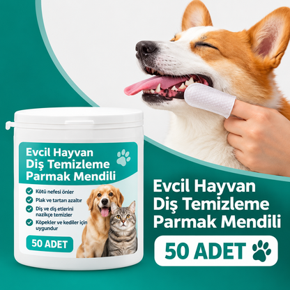 Evcil Hayvanlar İçin Diş Temizleme Parmak Mendilleri