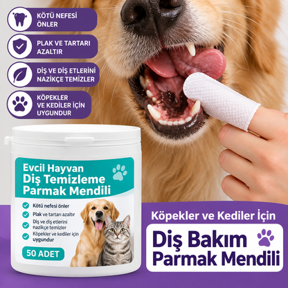 Evcil Hayvanlar İçin Diş Temizleme Parmak Mendilleri
