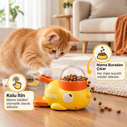 Kediler için İnteraktif Oyunlu Mama Dağıtıcı