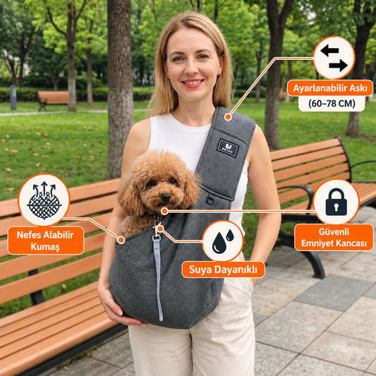 Taşınabilir Köpek Omuz Çantası – Nefes Alabilir, Su Geçirmez ve Güvenli