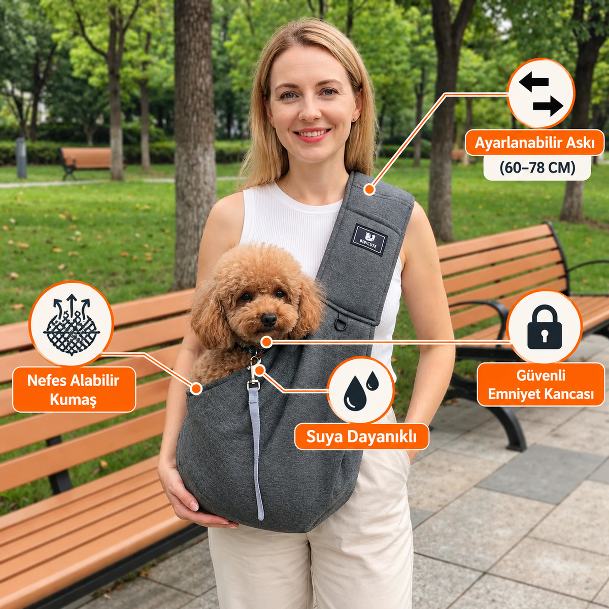 Taşınabilir Köpek Omuz Çantası – Nefes Alabilir, Su Geçirmez ve Güvenli
