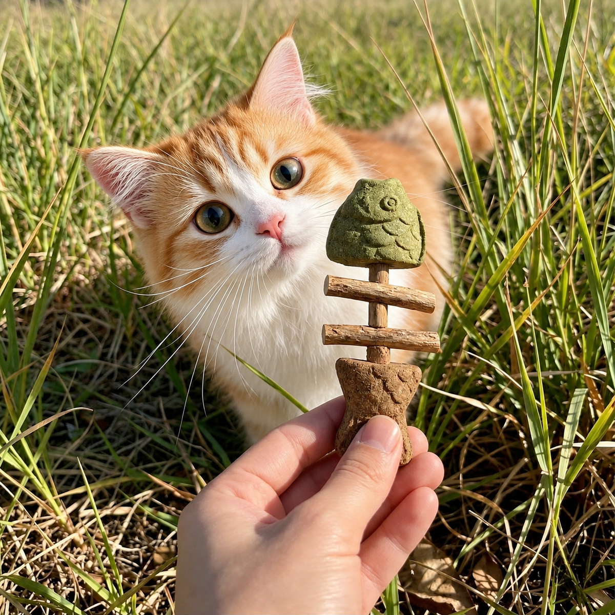 Kedi Nanesi ve Gümüş Asma Çiğneme Oyuncağı