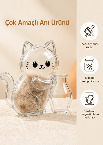 Şeffaf Kedi Tüyü Saklama Kapsülü