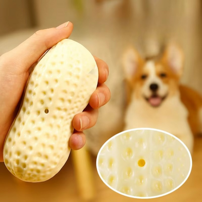 Köpekler için dayanıklı, ses çıkaran fıstık şeklinde çiğneme oyuncağı.